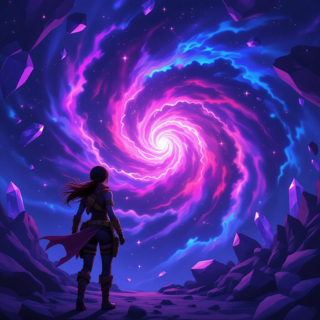 Steampunk Explorer Finds Cosmic Apple Nebula in Vibrant Digi...