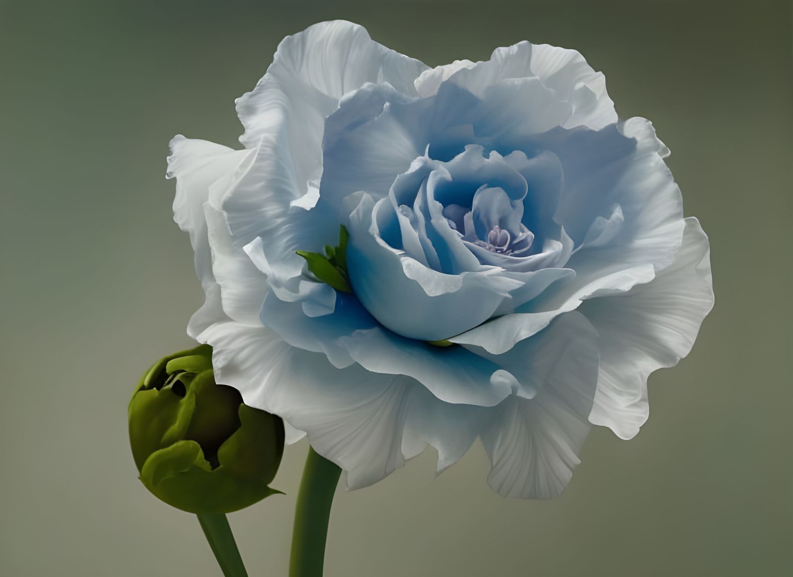 Exquisite Blue Rose: Hyperreal Digital Art