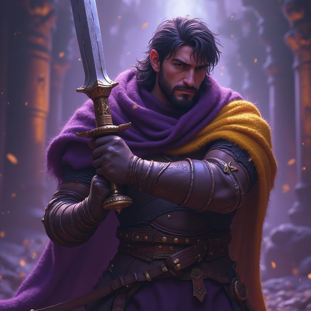 Warrior in Dark Fantasy World, Hyperdetailed Art