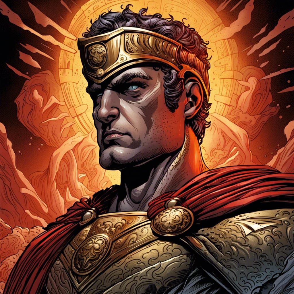 Roman Emperor as Superhero in Comic Book Art