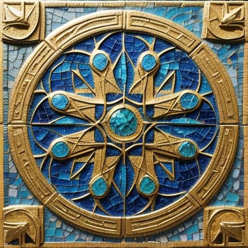 Byzantine Mosaic Art of Ancient Epic Scenes