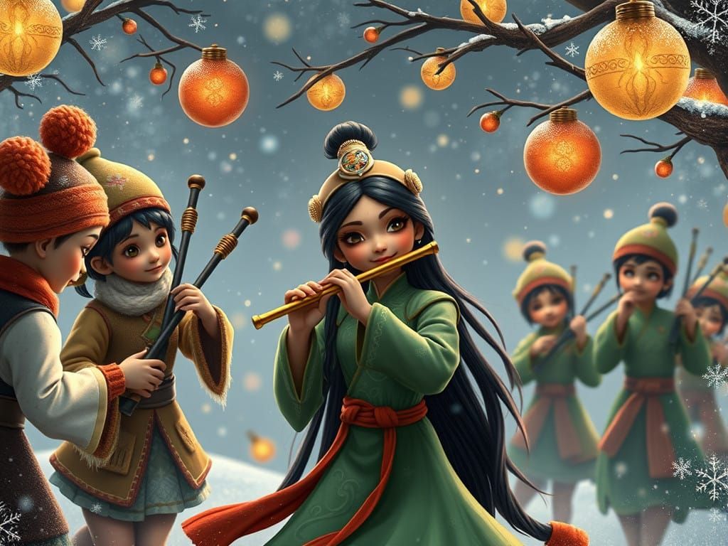 Dark-Skinned Mulan Enchants with Friends in Whimsical Christ...
