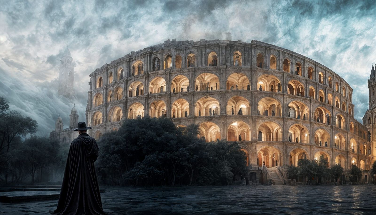 Dark Academia Encaustic Painting in Sfumato Impasto Style