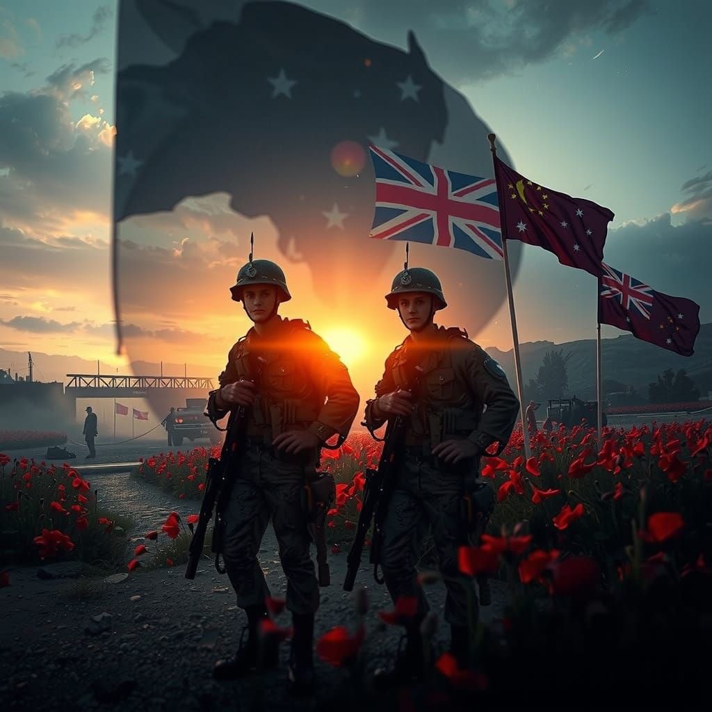 Ethereal Tribute to Fallen Comrades in Vibrant Poppies Style