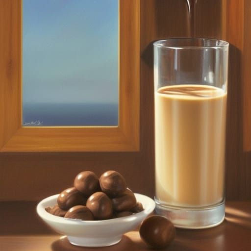 Chocolate Milk in Oil Painting Style