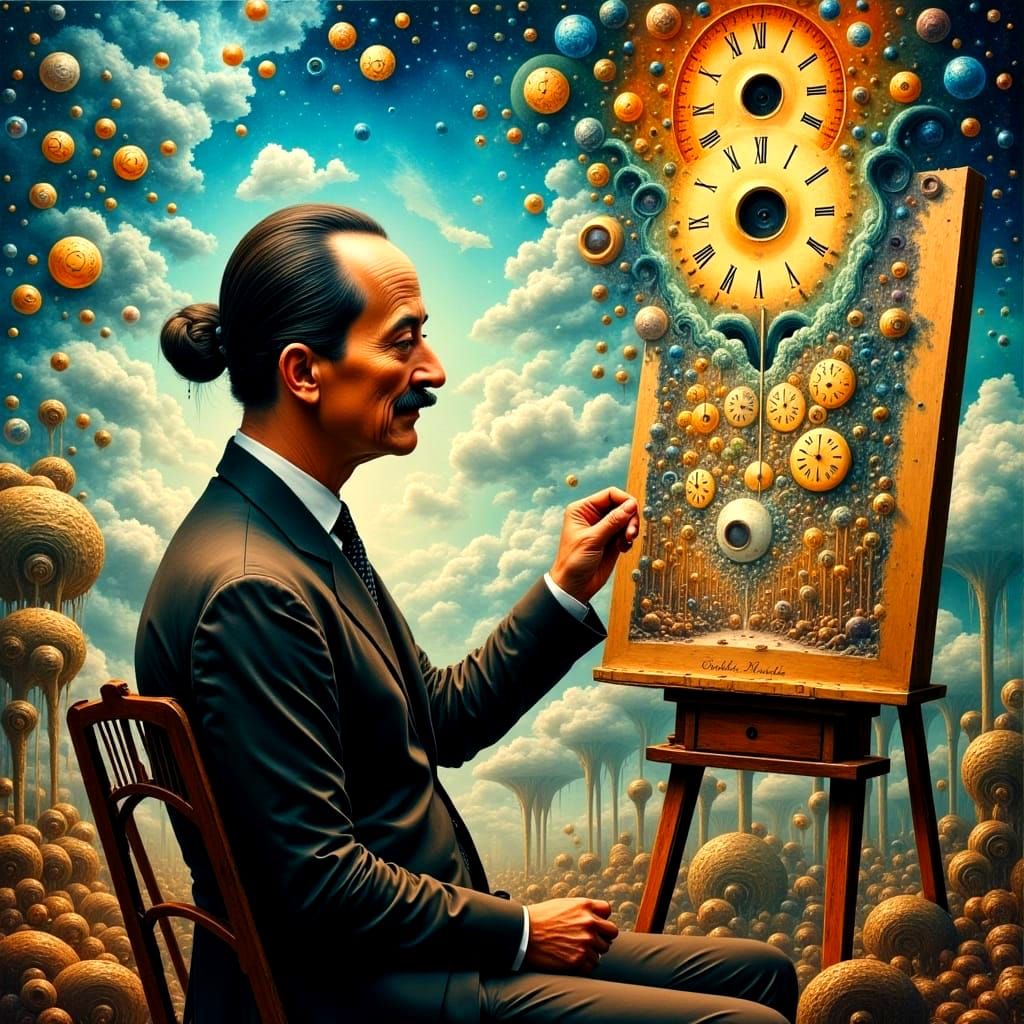 Surrealist Master Self-Portrait in Infinite Recursion