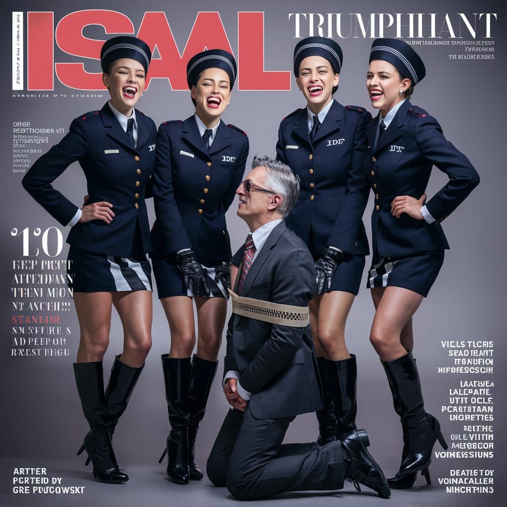 Glossy Magazine Cover Showcases Confident Flight Attendants...