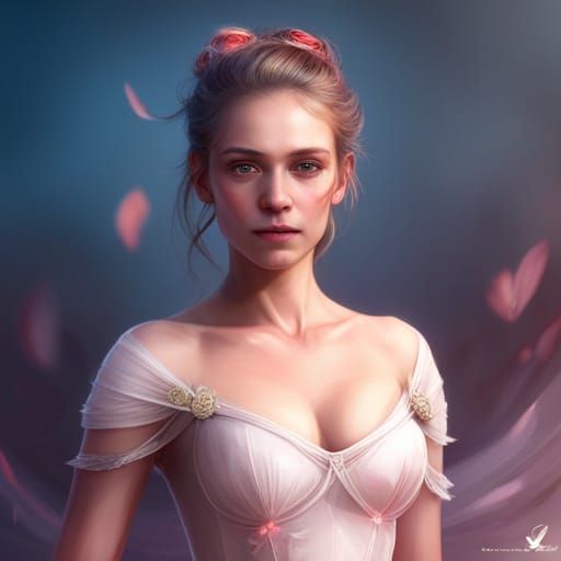 Girl in Tutu Dress: Hyperdetailed Artstation Portrait