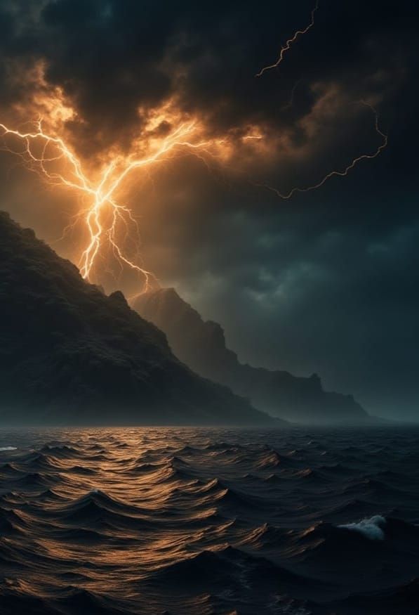 Haunted Island at Night in the Caribbean