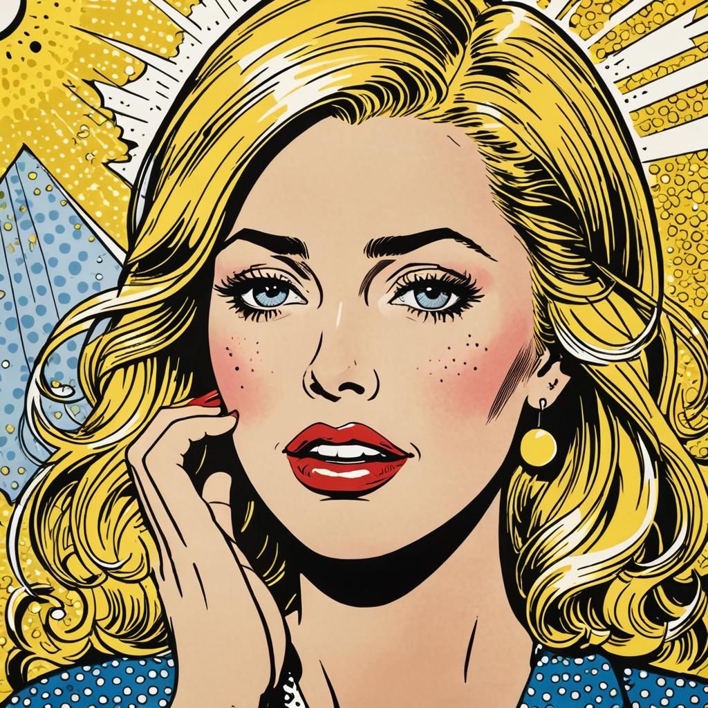 Crying Woman in 1960s Pop Art Style