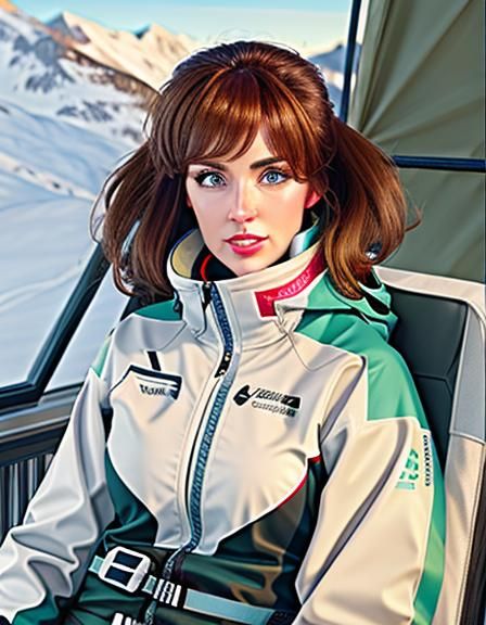 Laura Browny in Skiing Outfit, Wrightson Style