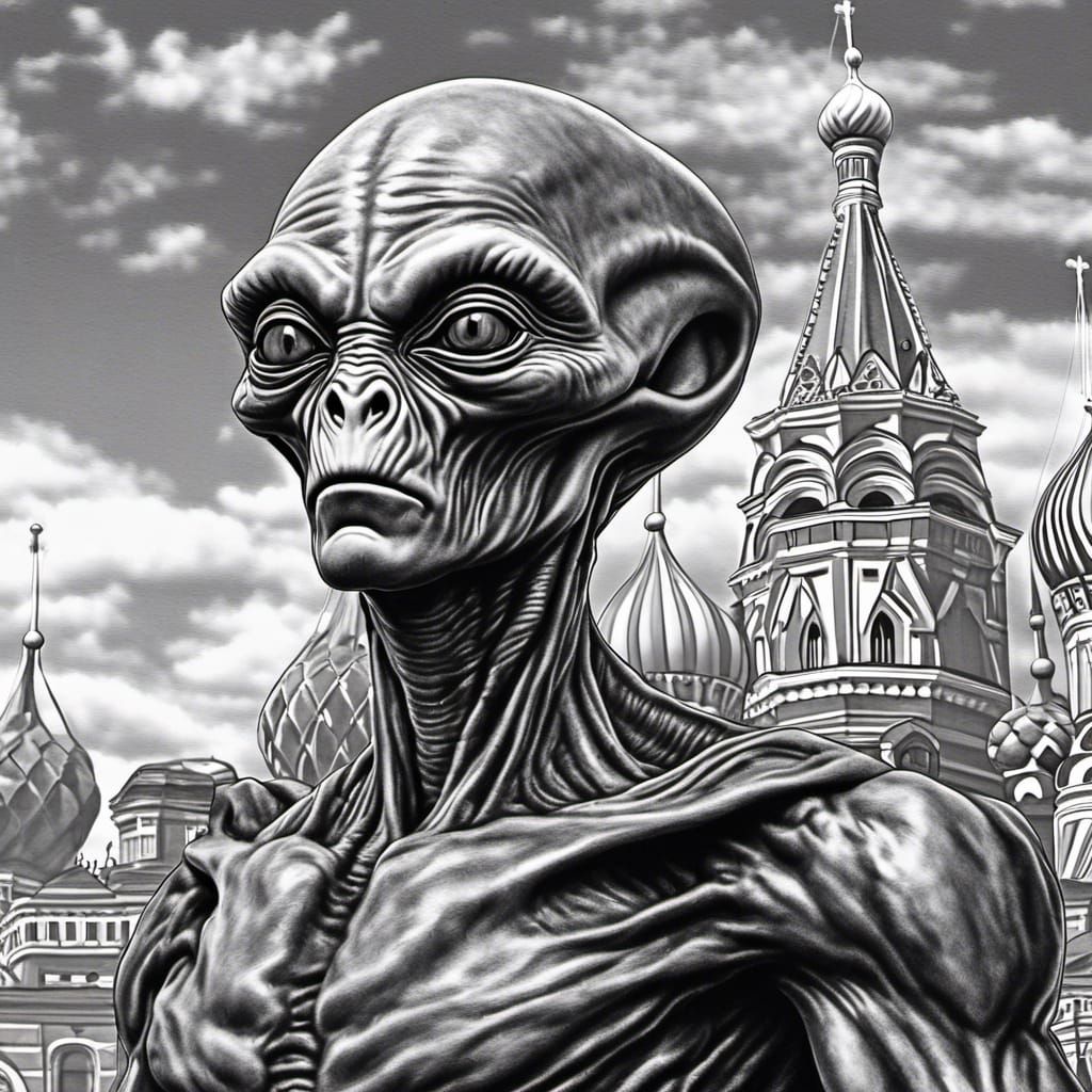 Alien President of Russia: Detailed Digital Art