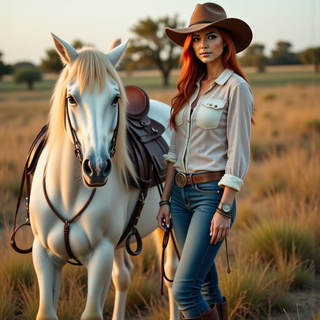 Cowgirl Portrait in Earthy Tones