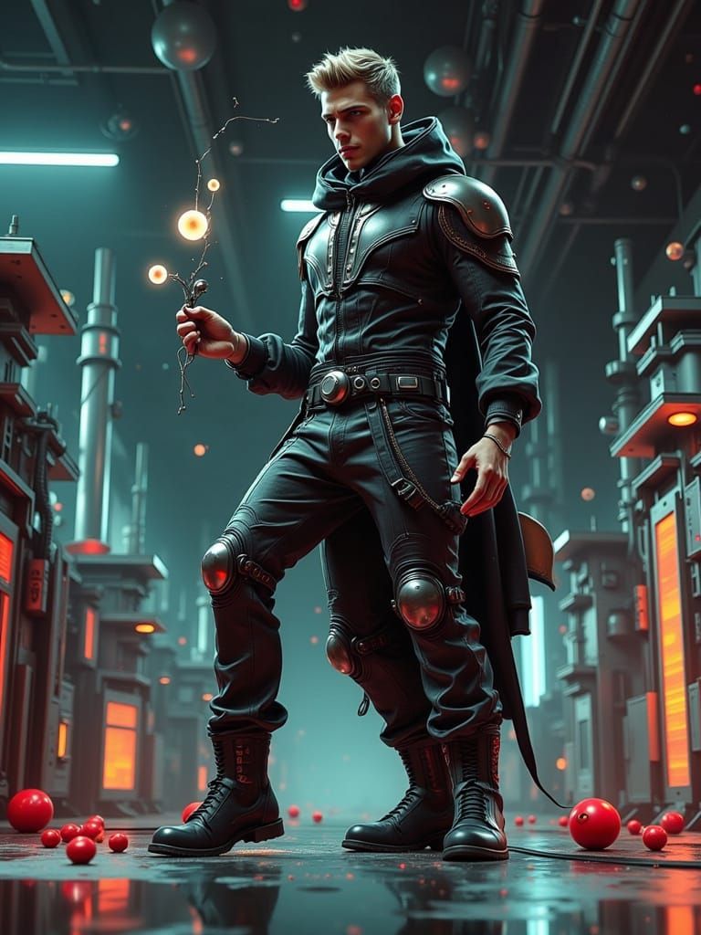 Cyberpunk Nuclear Cultivator in Futuristic Laboratory