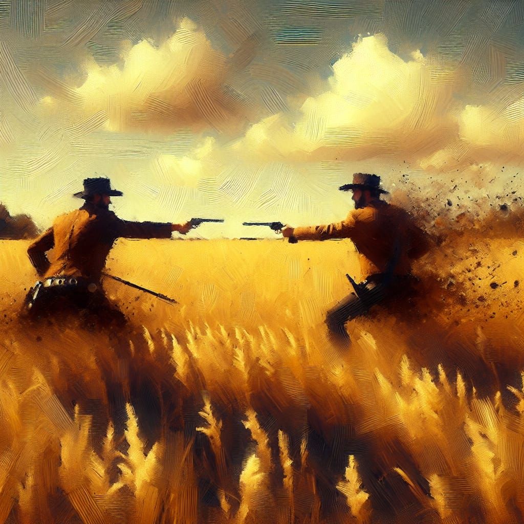 Western Gunfight in Brown and Yellow Palette