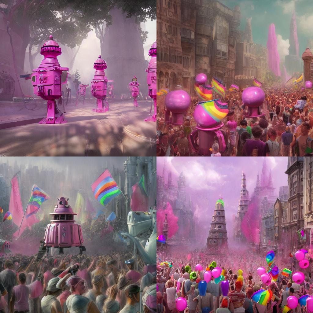 Pink Daleks at Gay Pride: Fantasy Concept Art