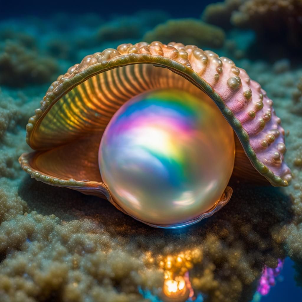 Glowing Pearl in Velvet Clamshell
