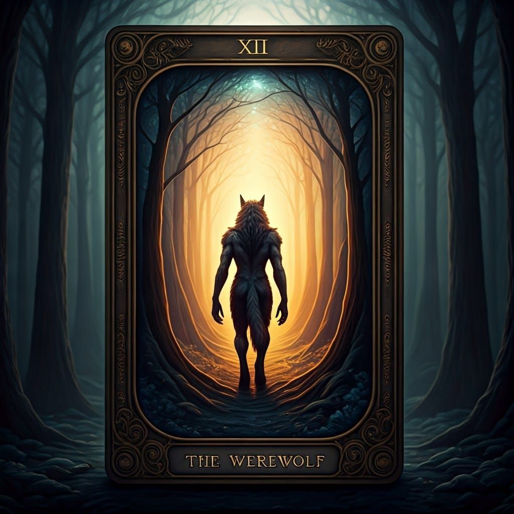 Werewolf Emerges from Tarot Card in 3D