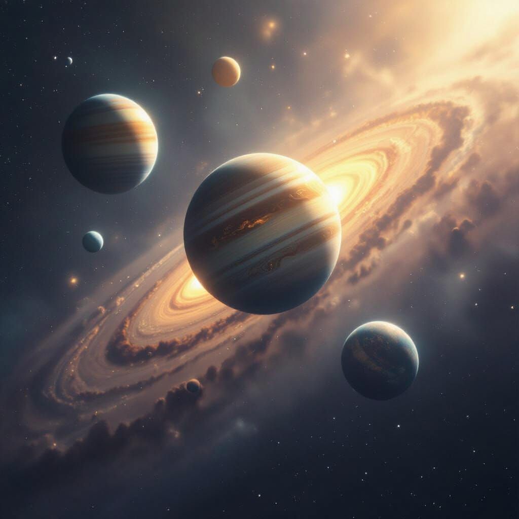 Planets of Our Solar System in Cinematic Style