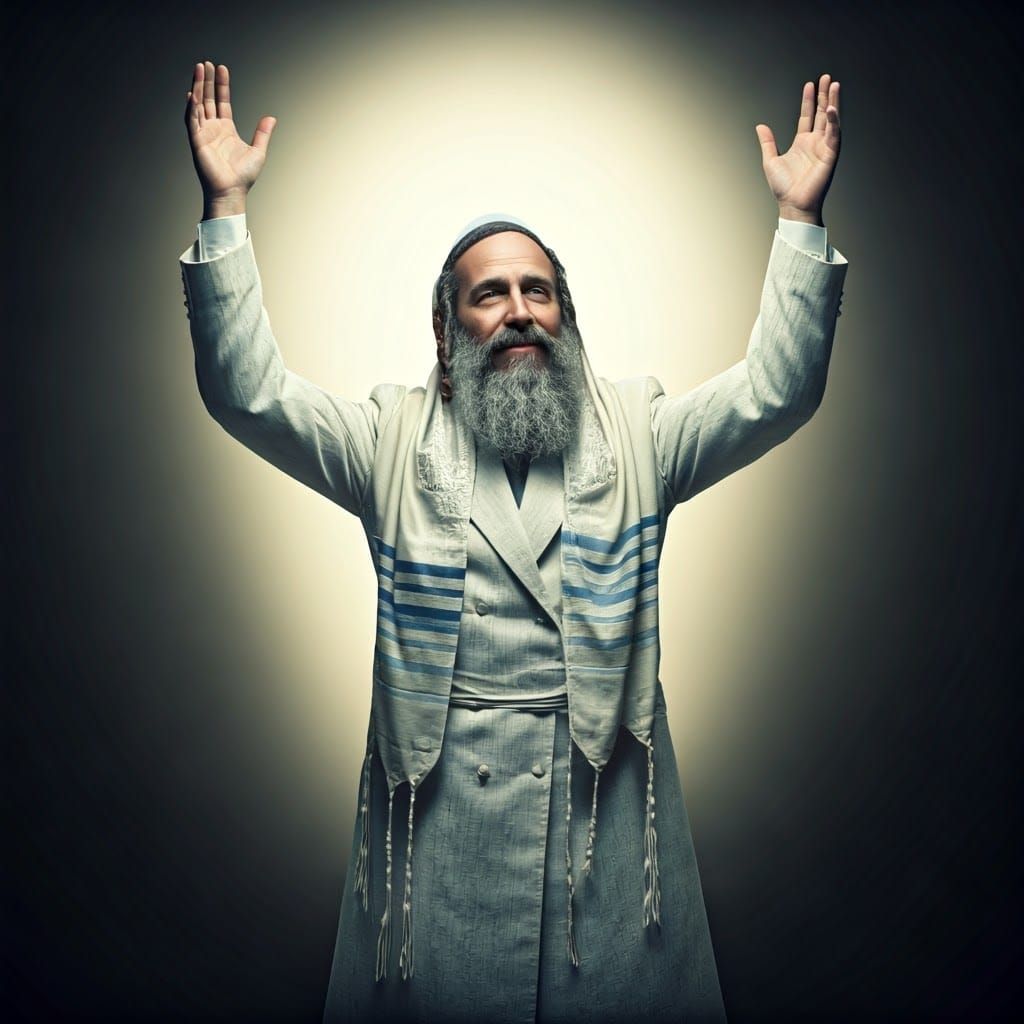 Orthodox Jew in Prayer with Hyper-Realistic Detail