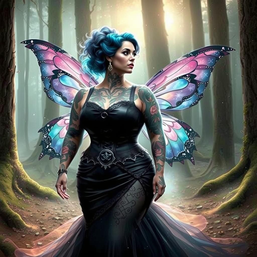 Enchanted Forest Fairy with Rockabilly Style