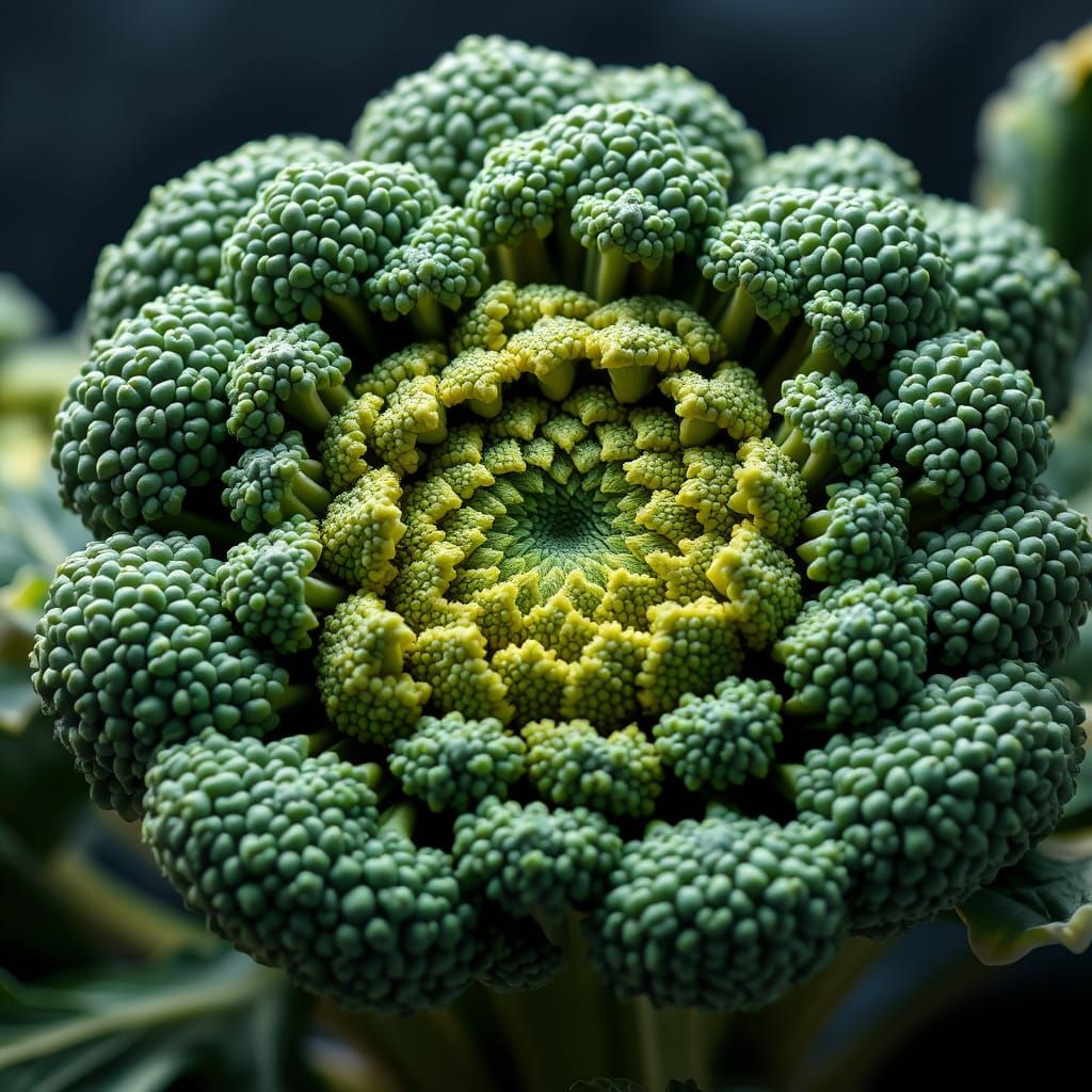 Fractals in Fresh Romanesco Broccoli