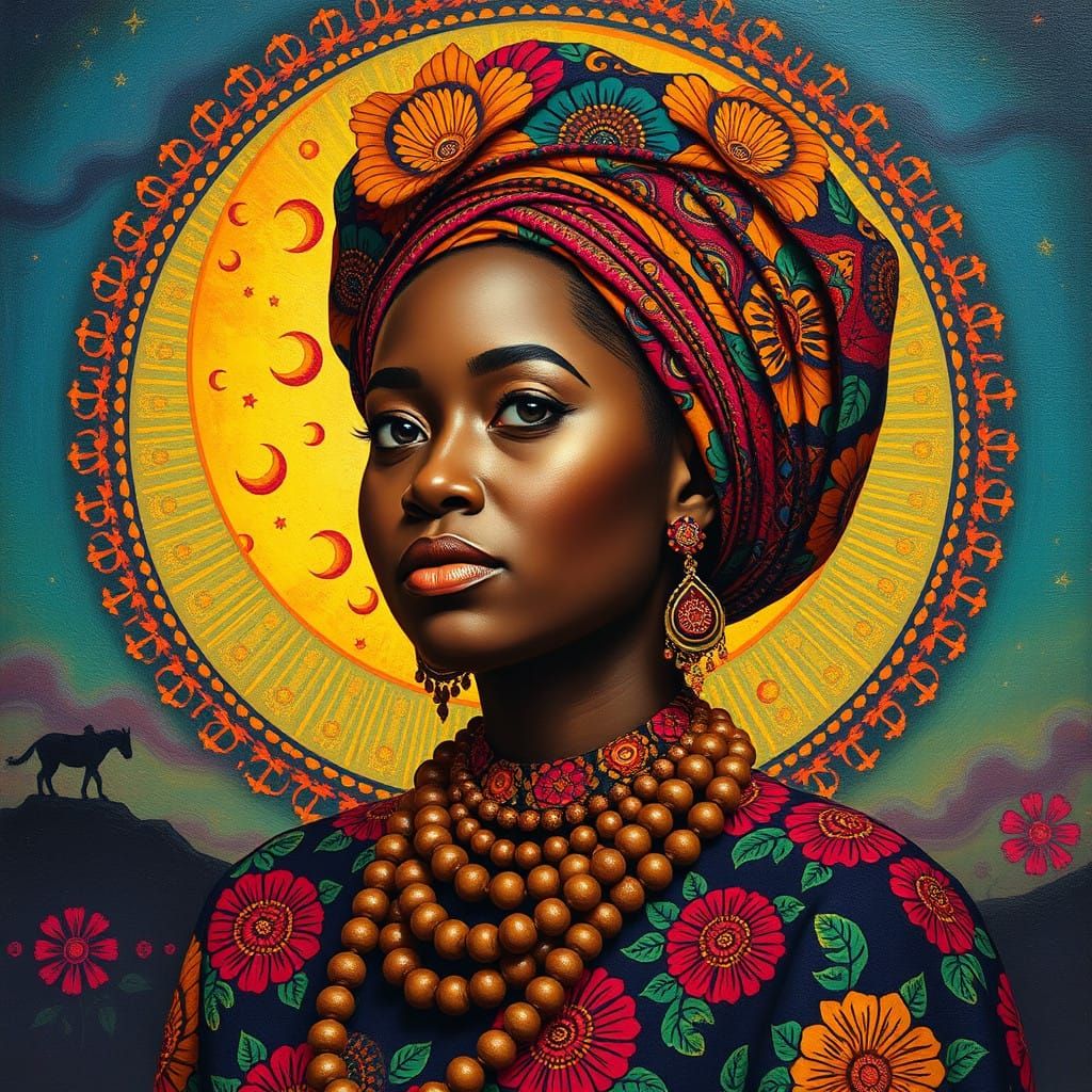 Afro-Futurist Goddess in Vibrant Dashiki