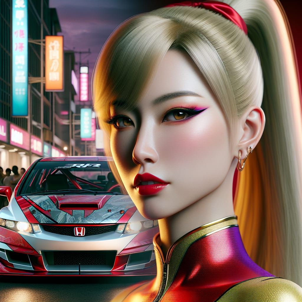 Hyper-Realistic Portrait of a Racy Asian Woman