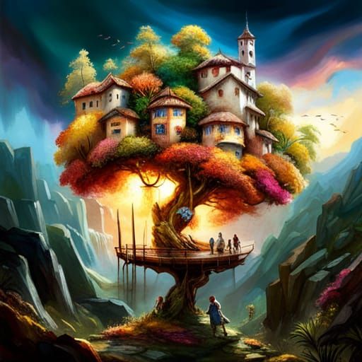 Crystal Bonsai Village: Steampunk Photograph