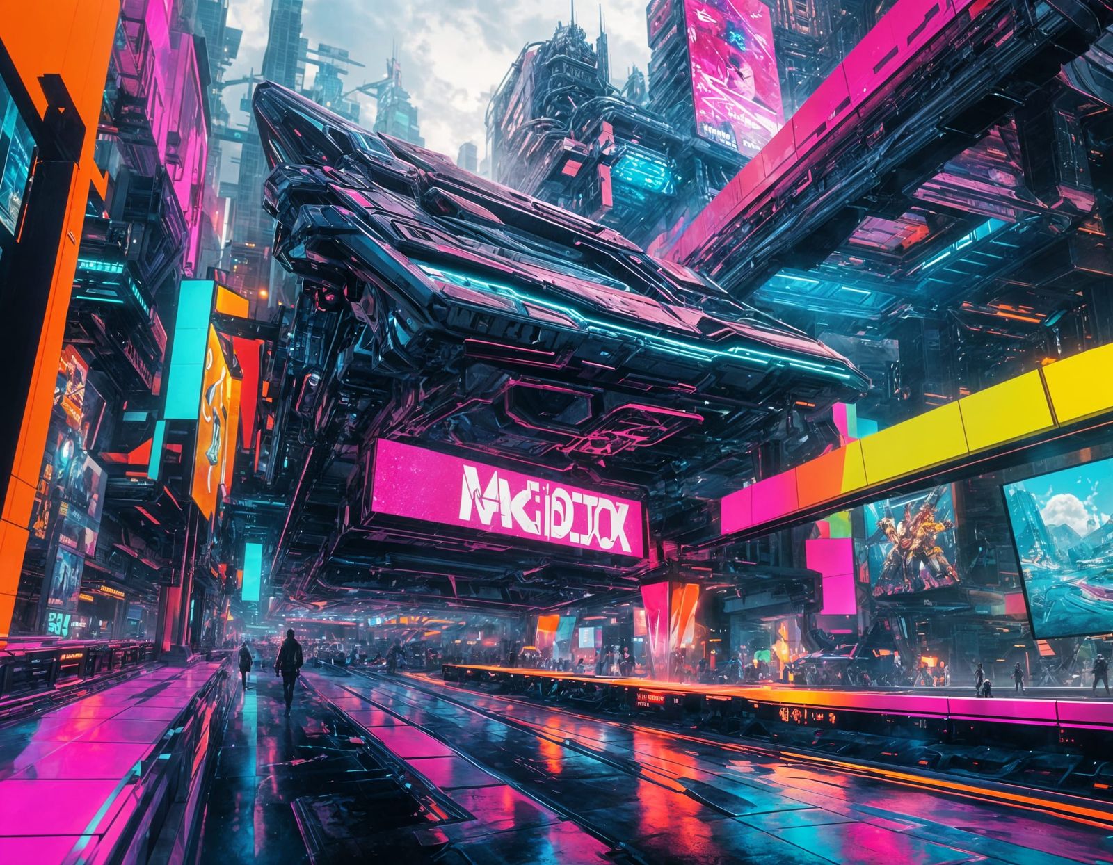 Cyberpunk Xbox Goddess in 2099 Cityscape