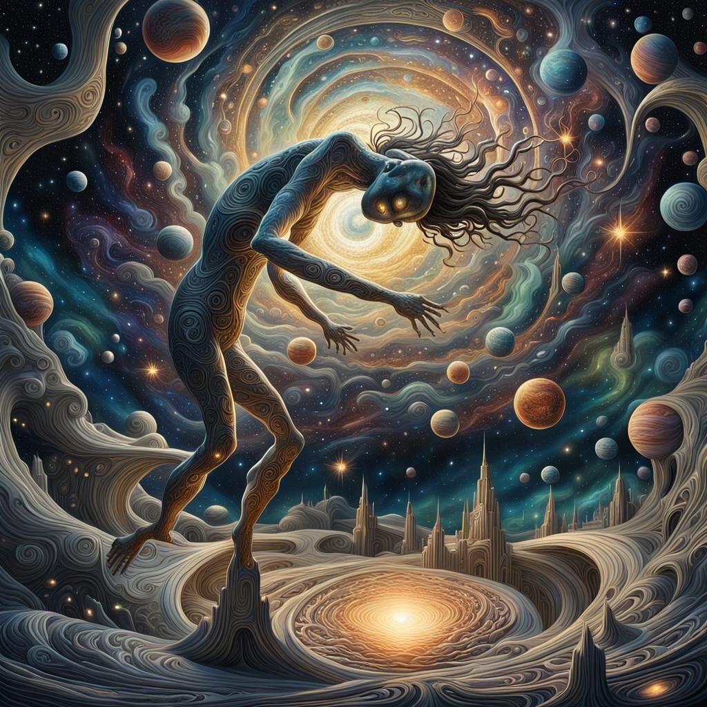 Cosmic Rebirth: A Surreal Digital Art Illustration