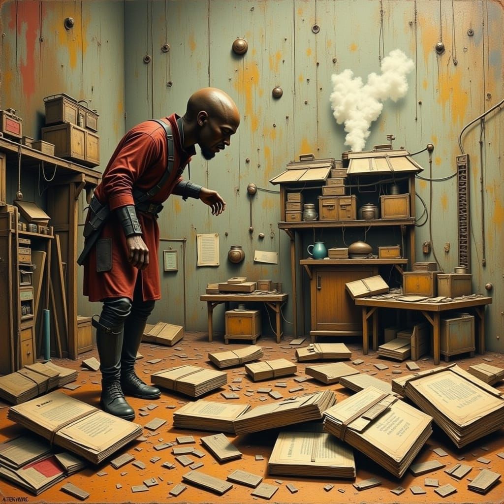 Dystopian Cityscape Scene of a Desperate Pursuit