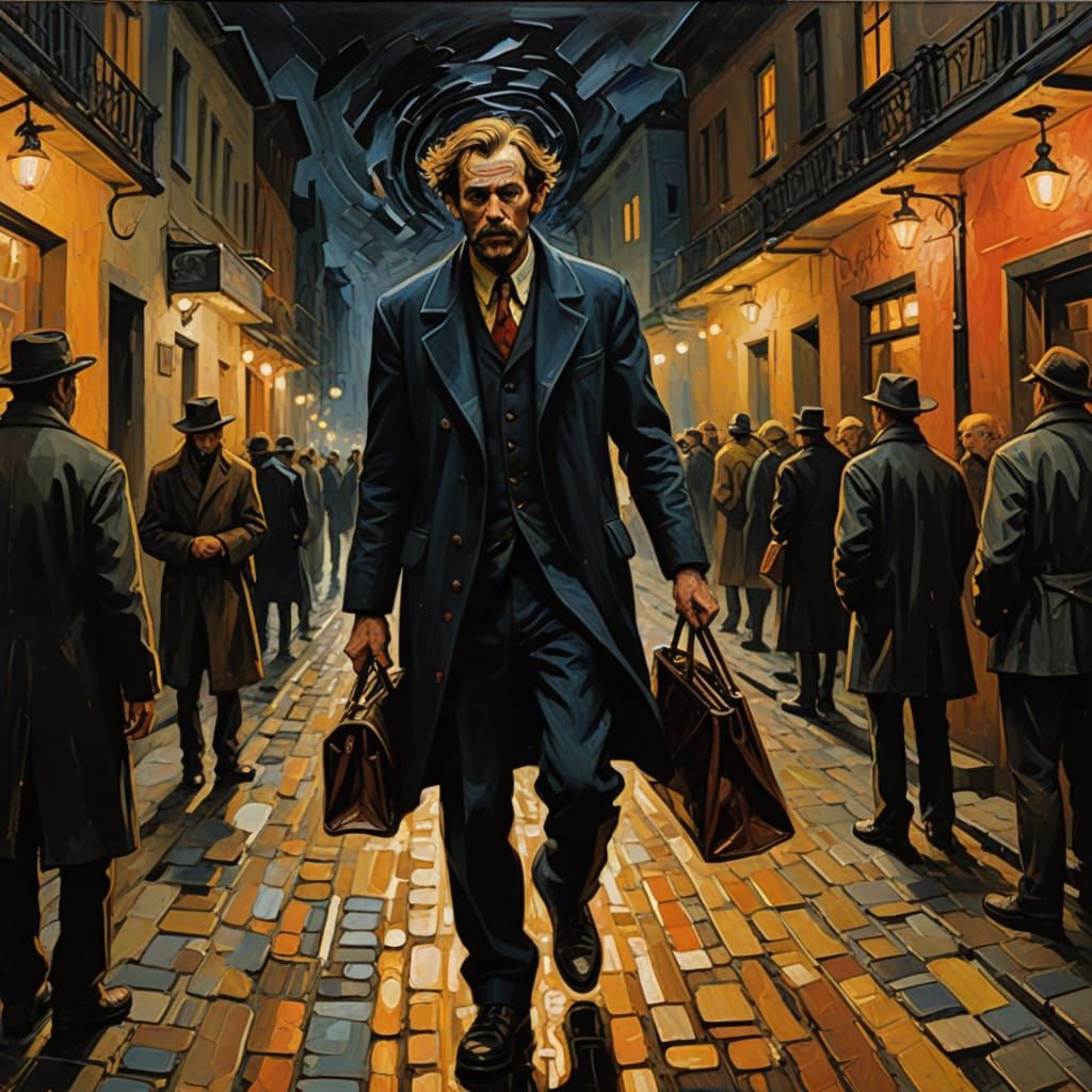 Expressionist Oil Painting of Desperate Goldenmouth Chasing ...