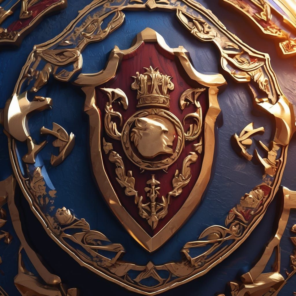 Ornate Shield Displaying Family Crest Concept Art