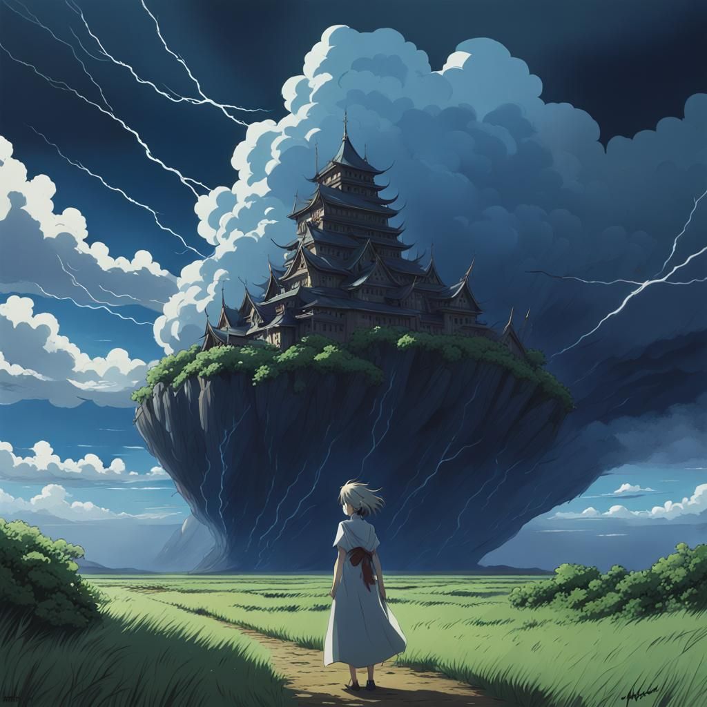 Anime Storm Queen in Studio Ghibli Style