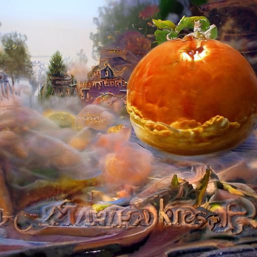 Ethereal Orange Pie in Kinkade Style