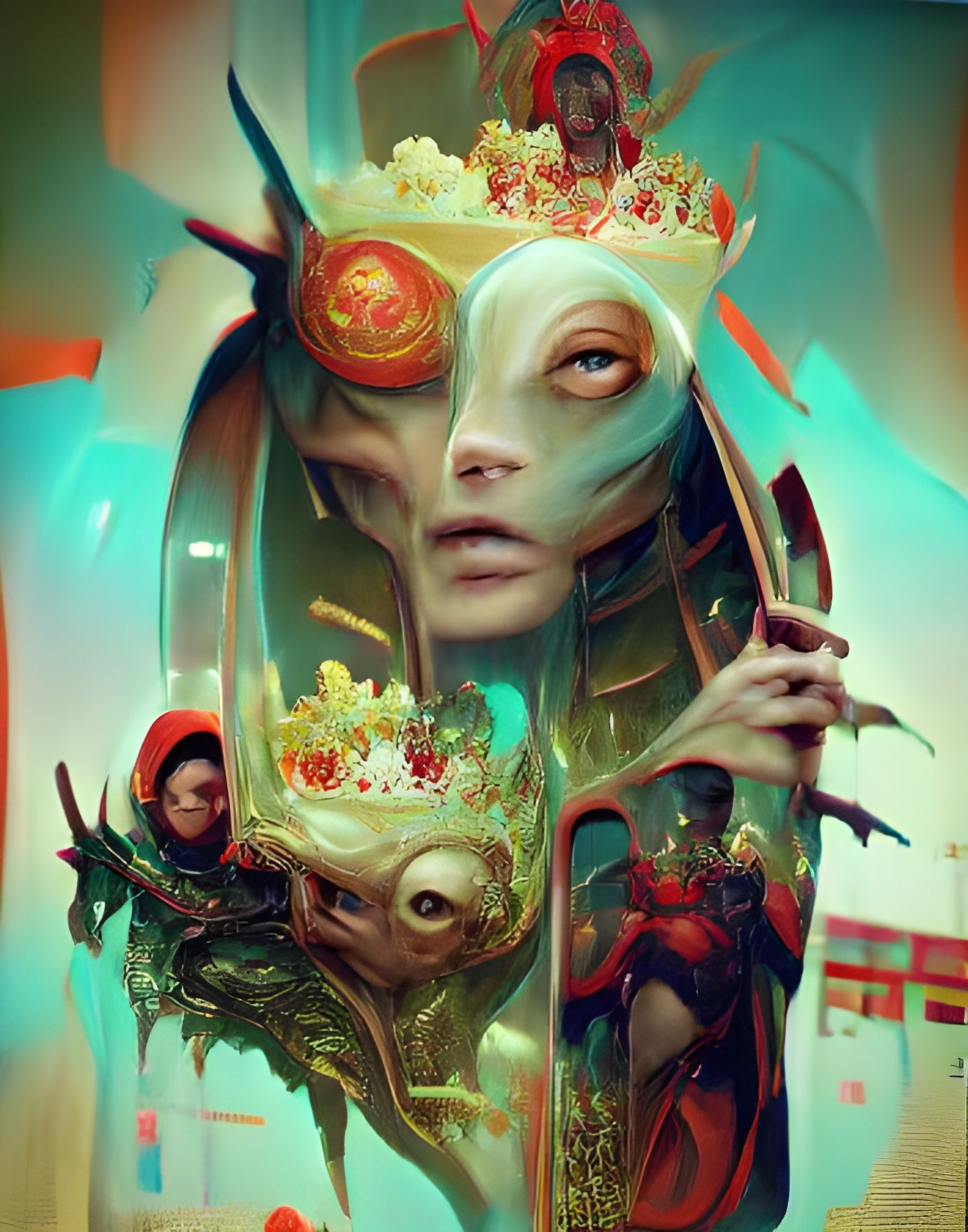 Sci-Fi Alien Empress in Vibrant Fantasy Style