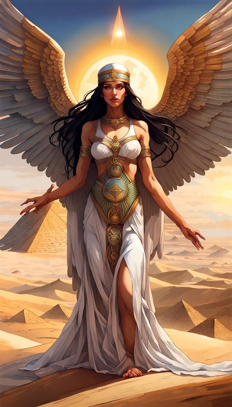 Isis Tarot Card in Hyperdetailed Digital Art