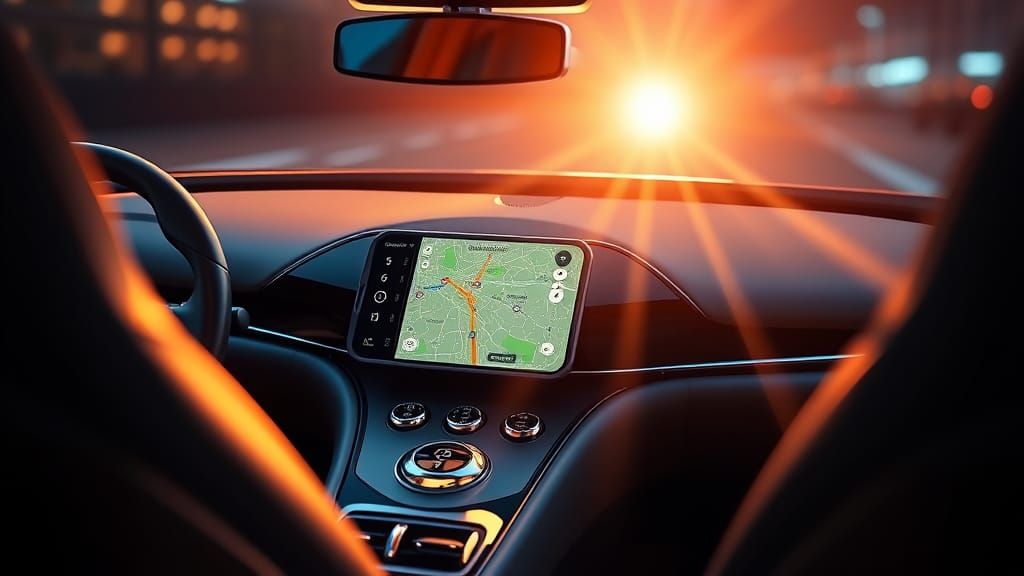 Bugatti Dashboard with 3D Map in Futuristic Style