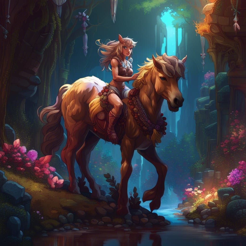 Cute Centaur in Detailed Fantasy Digital Art