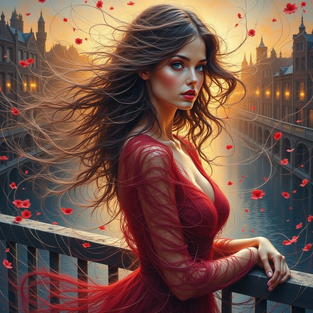 Sunset Beauty: An Impressionistic Oil Painting