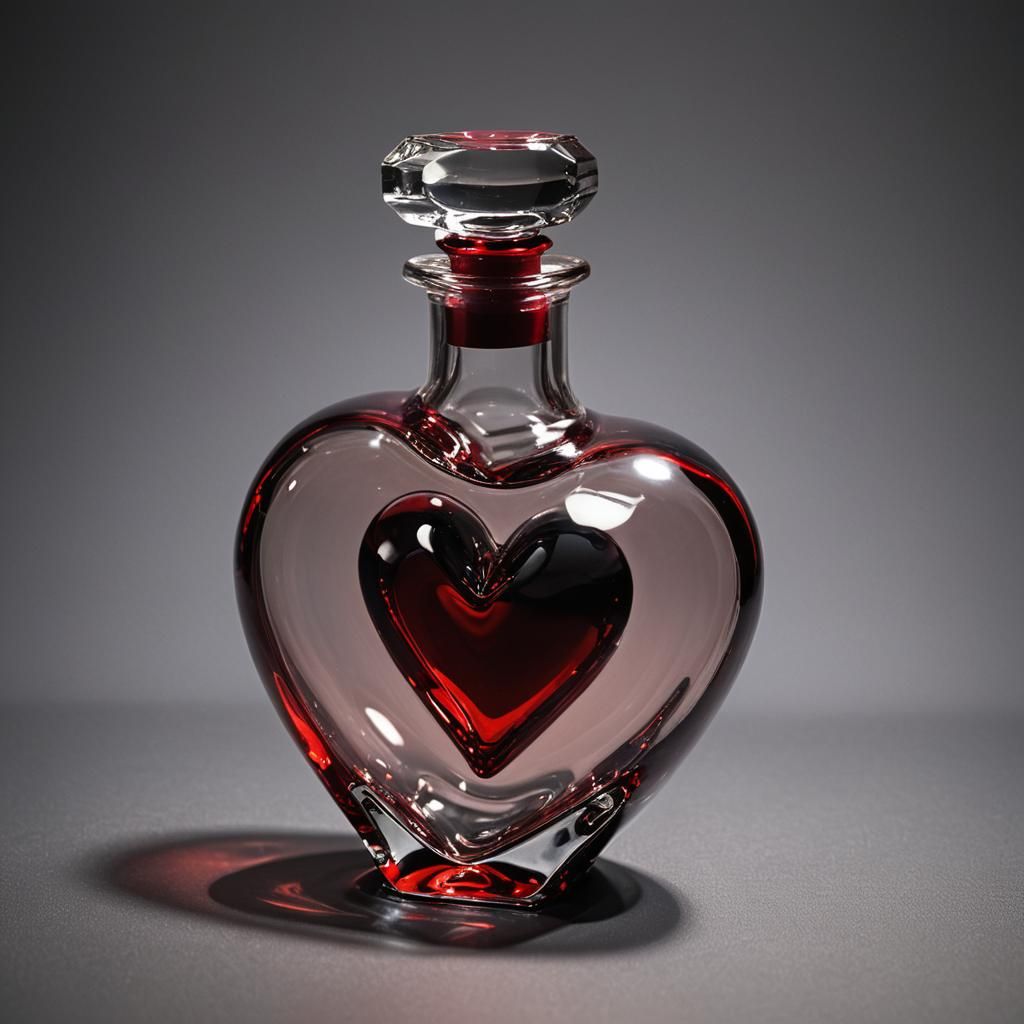 Heart-Shaped Glass Vessel Still Life