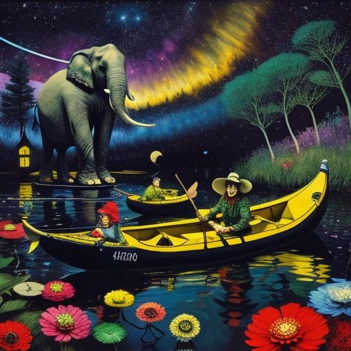 Surreal Assemblage of Animals and Instruments