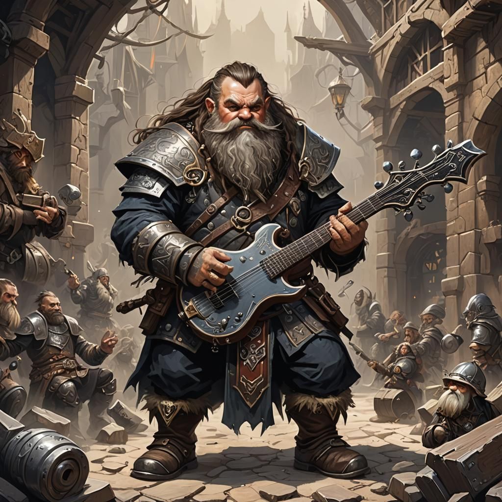 Heavy Metal Dwarf Bard Concept Art