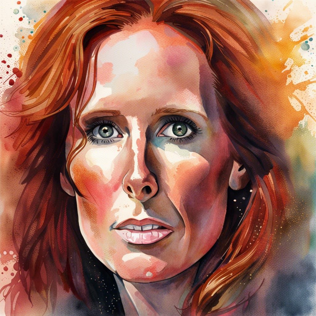 Catherine Tate as Donna Noble: Watercolour Portrait