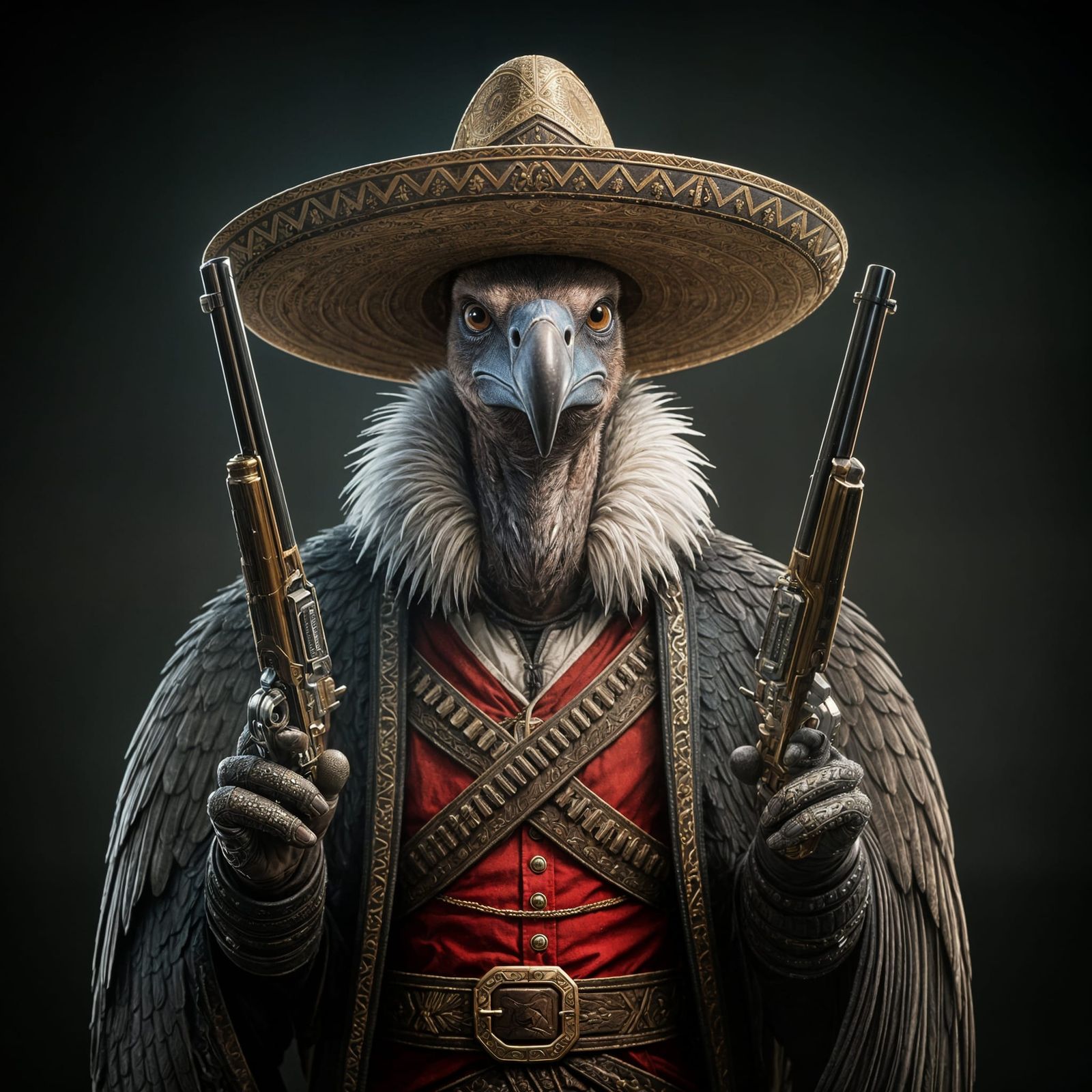Vulture Gunslinger in Sombrero, Cinematic Film Still