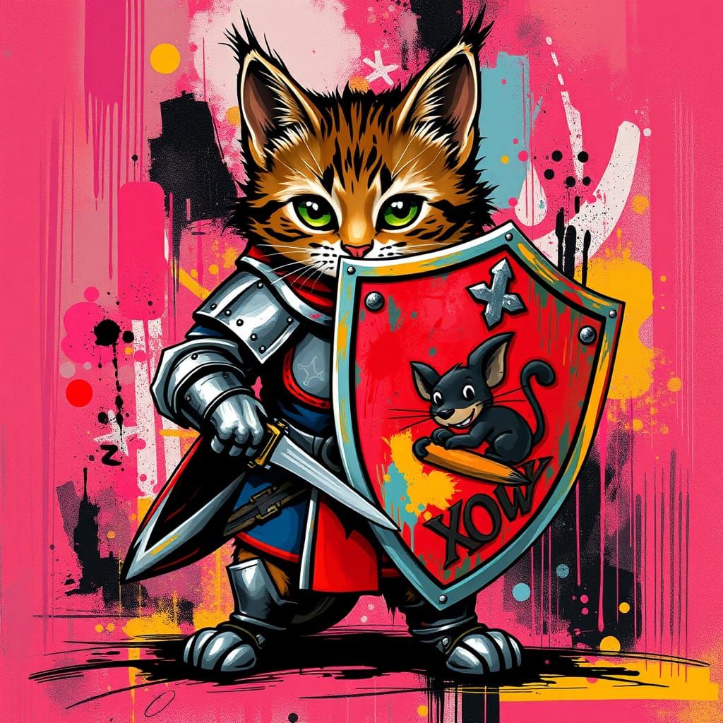 Feline Knight with Fearless Mouse Sigil