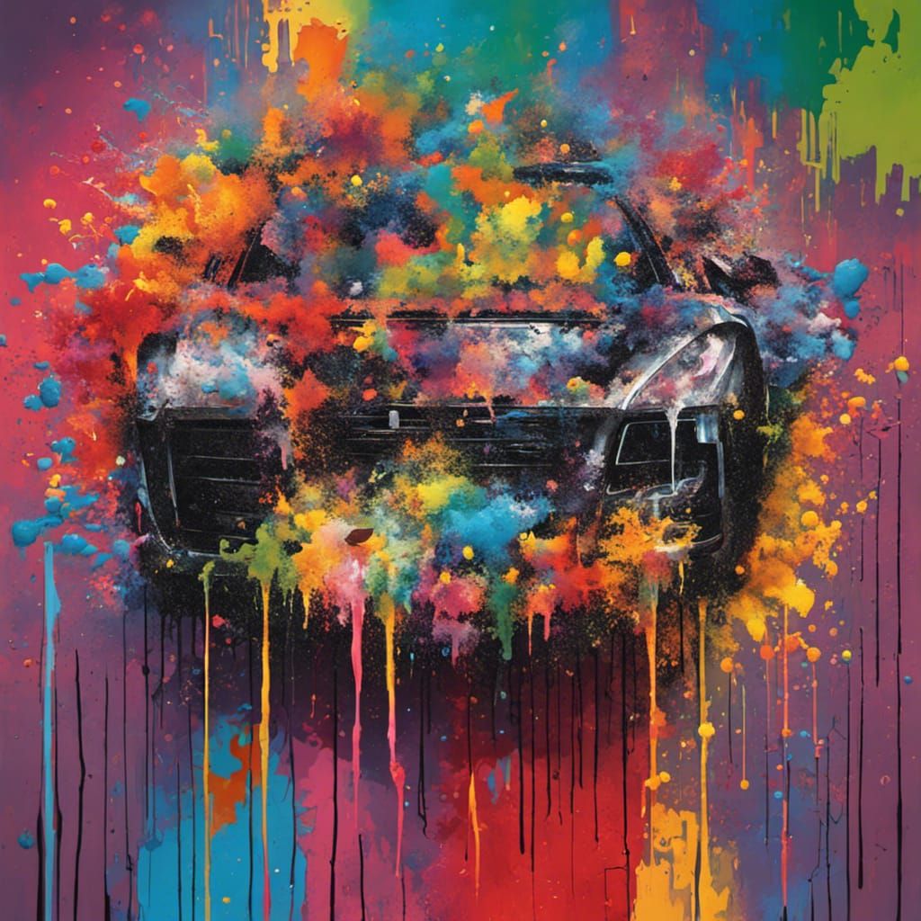 Colorful Polychromatic Graffiti Street Art