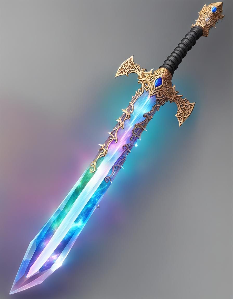 Radiant Crystal Sword with Aurora Infusion