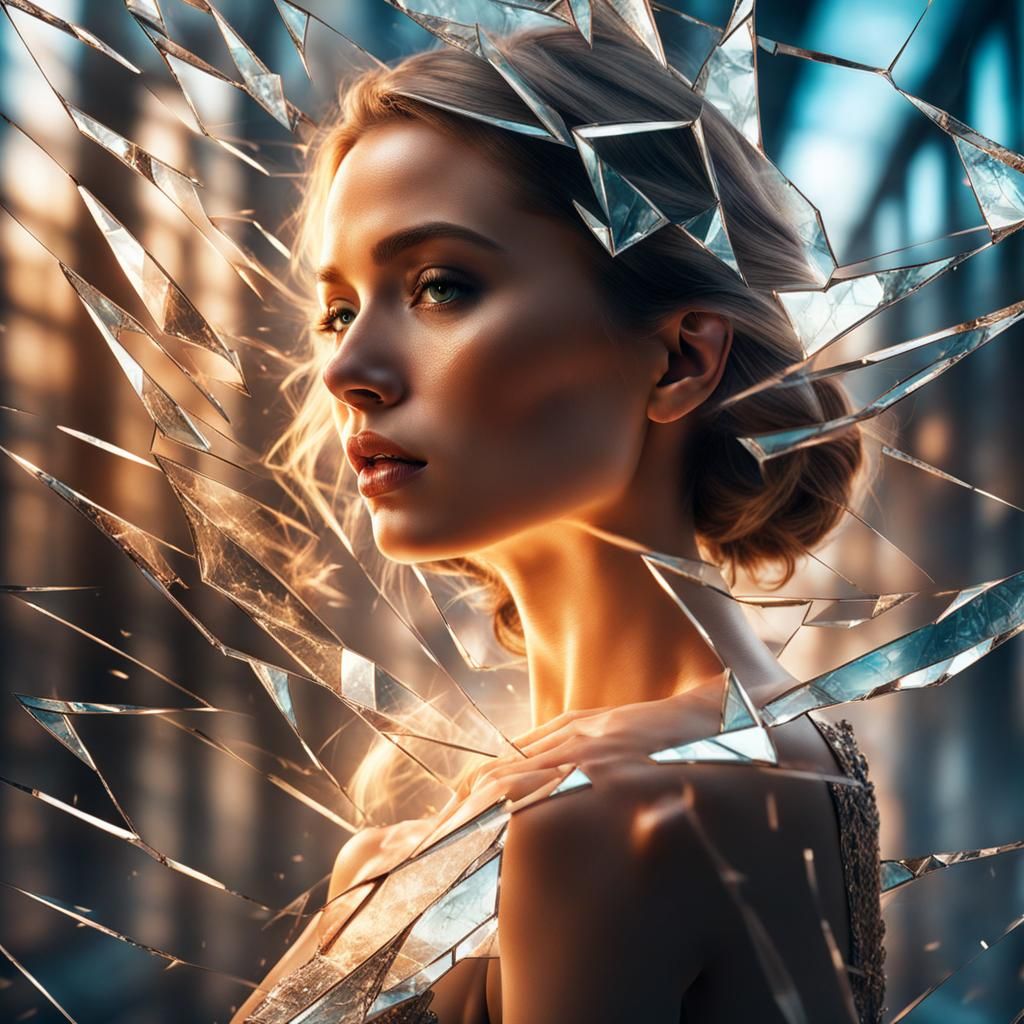 Shattered Beauty: Glowing Skin Concept Art